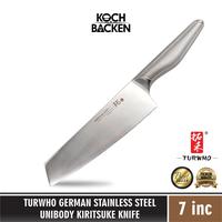 Gambar TURWHO Premium 7" German Stainless Steel Unibody Kiritsuke Knife - Asahan Horning dari Koch&Backen undefined 1 Tokopedia