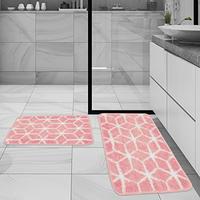 Gambar Bathroom Rugs and Mats Sets 2 Piece,Non Slip(16'x24'+20'x32',Pink) dari Home and Kitchen USA undefined 2 Tokopedia