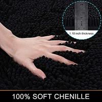 Gambar Smiry Luxury Chenille Bath Rug, Extra Soft (17x24, Black) dari Home and Kitchen USA undefined 5 Tokopedia