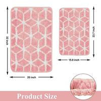 Gambar Bathroom Rugs and Mats Sets 2 Piece,Non Slip(16'x24'+20'x32',Pink) dari Home and Kitchen USA undefined 3 Tokopedia