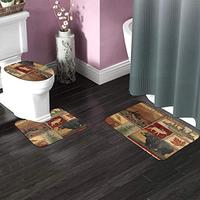 Gambar Rustic Lodge Bear Moose Bathroom Rug Mats 3 Piece Set dari Home and Kitchen USA undefined 2 Tokopedia