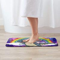 Gambar Bathroom Rugs Bath Mat Galaxy and Unicorn Riding Dinosaur dari Home and Kitchen USA undefined 3 Tokopedia
