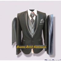 Gambar Jas pengantin pria hitam Lamaran Akad Kerja Kantor Formal Premium - 1set lengkap, XL dari Bharatabatik99 undefined 2 Tokopedia