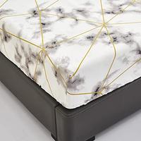 Gambar Wellboo White Bed Sheet Set Marble Geometric Bedding Sheets dari Home and Kitchen USA undefined 2 Tokopedia