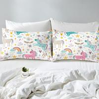 Gambar Unicorn Sheet Set Rainbow Bedding Sets Pink Turquoise dari Home and Kitchen USA undefined 3 Tokopedia