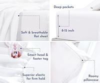 Gambar California Design Den 100% Cotton Sheets Set, White Bedding Sets dari Home and Kitchen USA undefined 5 Tokopedia