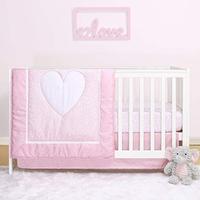 Gambar The Peanutshell Hearts Crib Bedding Set|3 Piece Pink & White dari Home and Kitchen USA undefined 1 Tokopedia