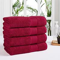 Gambar TRIDENT Soft and Plush Bath Towels - Super Soft(4 Piece, Crimson) dari Home and Kitchen USA undefined 5 Tokopedia