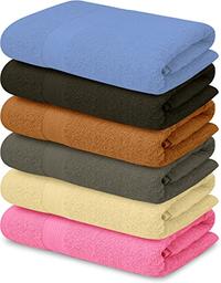 Gambar QUBA LINEN Bamboo Cotton Bath Towels-27x54inch(Multi Color, 6 Pack) dari Home and Kitchen USA undefined 1 Tokopedia
