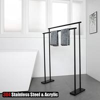 Gambar JQK Bath Towel Bar Free Standing Black, 30 Inch Stand Double Towel dari Home and Kitchen USA undefined 3 Tokopedia