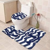 Gambar 3-Piece Bath Rug and Mat Sets, Chevron Ripple Zig Zag dari Home and Kitchen USA undefined 5 Tokopedia