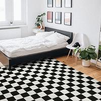 Gambar KIMODE Black and White Area Rug 5x6.7 Reversible dari Home and Kitchen USA undefined 5 Tokopedia