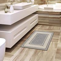 Gambar Ottomanson Design Non-Slip Ottohome Bordered Rug, 23' x 3, Gray dari Home and Kitchen USA undefined 3 Tokopedia