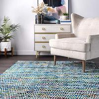 Gambar nuLOOM Rochell Handwoven Chevron Area Rug, 2 6' x 6, Green dari Home and Kitchen USA undefined 3 Tokopedia