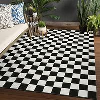 Gambar KIMODE Black and White Area Rug 5x6.7 Reversible dari Home and Kitchen USA undefined 2 Tokopedia