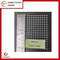 Gambar Wire Mesh Saringan #4 SS 304 Lebar:1.6m Tebel: 1 mm dari Sumber Filtech Mandiri.ID undefined 2 Tokopedia