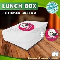 Gambar Paket Combo LUNCH BOX PAPER + Stiker Logo Custom - Large Putih dari Aneka Supplier 212 undefined 4 Tokopedia