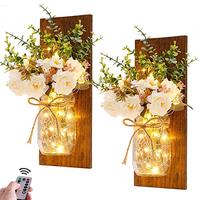 Gambar Rustic Wall Sconces Mason Jar Sconces Handmade Wall Art dari Home and Kitchen USA undefined 4 Tokopedia