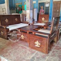 Gambar Paket Murah Meja Kursi Tamu Dan Busa Full Jati Ukir Jepara Free Ongkir dari Toko Mebel Furniture Jepara undefined 1 Tokopedia