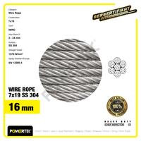 Gambar Wire Rope / Kawat Seling Baja 7x19 SS 304 16mm POWERTEC - 1 Meter dari powertec id undefined 2 Tokopedia