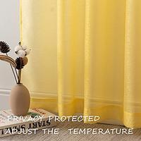 Gambar YURKIMM Bright Yellow Short Sheer Curtains 45 Inch Length dari Home and Kitchen USA undefined 5 Tokopedia