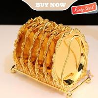 Gambar Stand with Piring Buah kurma Stainless Emas kue permen Gold 6pc set - Motif C dari Gudang BIO undefined 4 Tokopedia