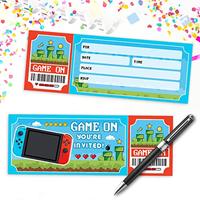 Gambar 30 Video Game Birthday Party Ticket Invitations with Envelopes dari Home and Kitchen USA undefined 5 Tokopedia