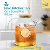 Gambar One Two Cups Teko Pitcher Teh Teapot Maker Borosilicate 1.6 L - Transparan dari homee stuff undefined 1 Tokopedia