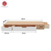 Gambar Meja Minimalis/Meja Rias Kamar 3 Laci Depan Samping 80x30cm Gantung - Krem-Putih dari DEcTionS Living undefined 2 Tokopedia