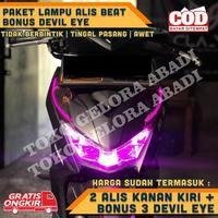 Gambar SATU SET LAMPU ALIS UNTUK SEMUA BEAT BONUS DEVIL EYE TIDAK BERBINTIK - Ungu, Devil Merah dari Nusantara Toserba undefined 1 Tokopedia
