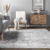 Gambar nuLOOM Jade Faded Abstract Area Rug, 4 3' x 6, Light Grey dari Home and Kitchen USA undefined 2 Tokopedia