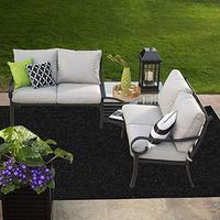 Gambar Ambiant Indoor Outdoor Commercial Area Rugs Black - 8 x 10 Oval dari Home and Kitchen USA undefined 3 Tokopedia