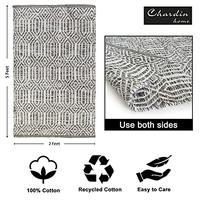 Gambar CHARDIN HOME Grey, Green & Ivory Boho Throw Rug 2x3 feet dari Home and Kitchen USA undefined 4 Tokopedia