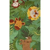 Gambar nuLOOM Kinder Safari Friends Wool Area Rug, 3 6' X 5 6', Green dari Home and Kitchen USA undefined 5 Tokopedia