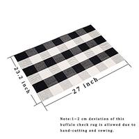 Gambar CHICHIC 23.2x37 Inch Buffalo Plaid Check Rug Area Rug, Black White dari Home and Kitchen USA undefined 2 Tokopedia