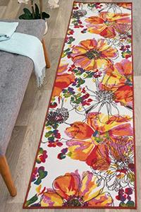 Gambar Modern Bright Flowers Non-Slip (Non-Skid) Area Rug Runner(22' X 84') dari Home and Kitchen USA undefined 3 Tokopedia