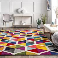 Gambar nuLOOM Maris Triangles Area Rug, 6 ft 7 in x 9 ft, Multi dari Home and Kitchen USA undefined 4 Tokopedia