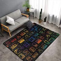 Gambar NiYoung Game Video Gaming Pattern Black Area Rugs dari Home and Kitchen USA undefined 4 Tokopedia