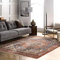 Gambar nuLOOM Oliveira Floral Medallion Fringe Area Rug, 8 x 10, Red dari Home and Kitchen USA undefined 1 Tokopedia