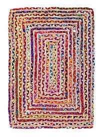 Gambar Jute Cotton Multi Chindi Braided Rug 2X3 - Multi Colour dari Home and Kitchen USA undefined 3 Tokopedia