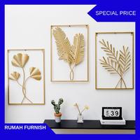 Gambar WallDecor Hiasan Dinding Frame Metal Gold / EMAS Daun Leaf Ginko - A dari Rumah Furnish undefined 1 Tokopedia