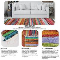 Gambar Multi Color Chindi Rag Rug 4X6 | Hand Woven Rug & Reversible Rug dari Home and Kitchen USA undefined 3 Tokopedia