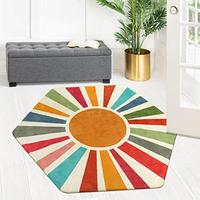 Gambar STARUIA Retro Sun Boho Rug for Bedroom,4 x 47 Hexagon dari Home and Kitchen USA undefined 5 Tokopedia