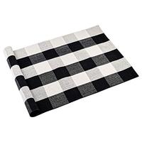 Gambar CHICHIC 23.2x37 Inch Buffalo Plaid Check Rug Area Rug, Black White dari Home and Kitchen USA undefined 3 Tokopedia