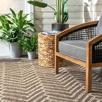 Gambar nuLOOM Dawn Herringbone Indoor/Outdoor Area Rug, 5 3' x 7 6',Brown dari Home and Kitchen USA undefined 2 Tokopedia