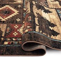 Gambar Home Dynamix Buffalo Bear Rustic Area Rug, Brown/Red, 52'x72' dari Home and Kitchen USA undefined 2 Tokopedia