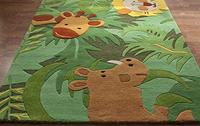 Gambar nuLOOM Kinder Safari Friends Wool Area Rug, 3 6' X 5 6', Green dari Home and Kitchen USA undefined 1 Tokopedia
