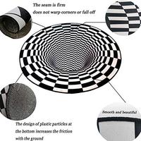 Gambar 3D Vortex Optical Illusion Round Area Trap Trippy Flannel Rugs dari Home and Kitchen USA undefined 2 Tokopedia