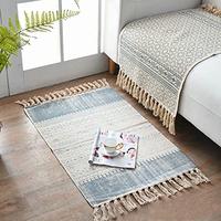 Gambar Woven Cotton Boho Area Rug with Tassel 2 x 3 Washable dari Home and Kitchen USA undefined 4 Tokopedia