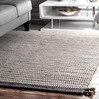 Gambar nuLOOM Jenson Braided Tassel Wool Rug, 7 6' x 9 6', Grey dari Home and Kitchen USA undefined 3 Tokopedia